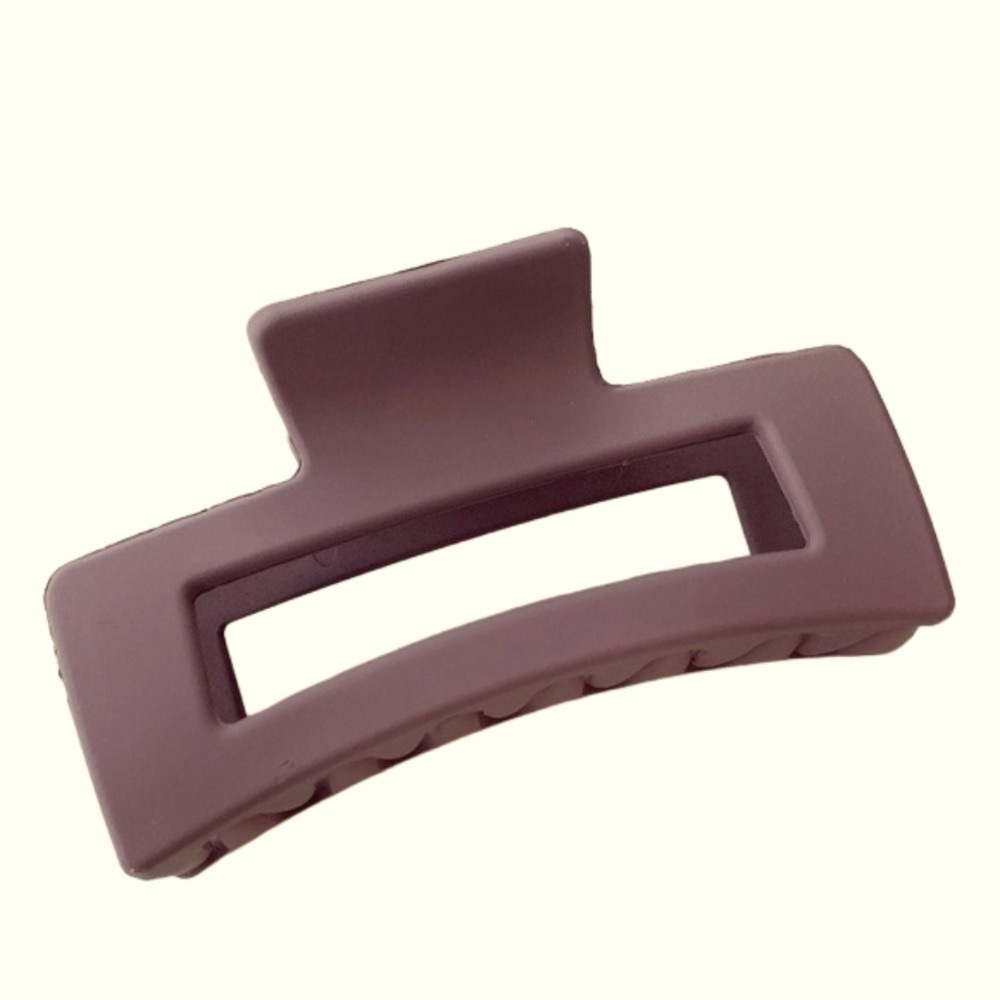 $12 (2 for $20) Large Matte Brown Mauve Hair Claw Clip Rectangular Crab Clip